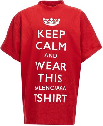 Balenciaga Red Keep Calm T-shirt