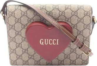 Gucci Pre-owned Cross Body Bags, female, Beige, Size: ONE SIZE Pre-owned GG Supreme Valentine Limited Shoulder Bag