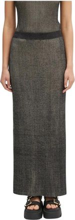 Sams&oslash;e & Sams&oslash;e Maxi Skirts - Dames - Maxi Rokken - Grijs - M - Rokken