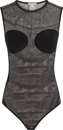 Nensi Dojaka Sheer Stretch-tulle Bodysuit - Black - 38 (UK6 / XS)