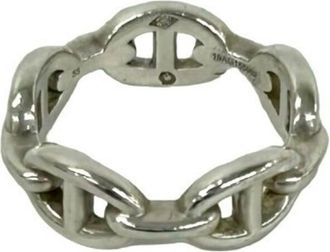 Herm&egrave;s Silver Silver 925 Band Ring (Pre-Owned)