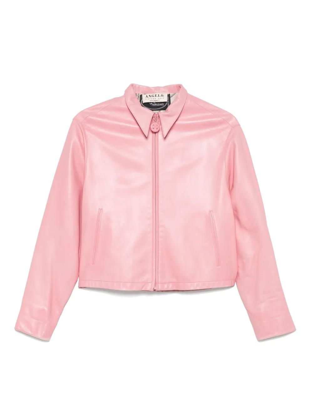 90s FRANCE-MADE Pink RAM Leather JKT