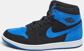Air Jordan s Blue/black Suede Jordan 1 Retro High Og Royal Reimagined Sneakers