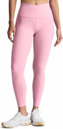 Beyond Yoga At Your Leisure Midi Legging In Frosty Pink Heather