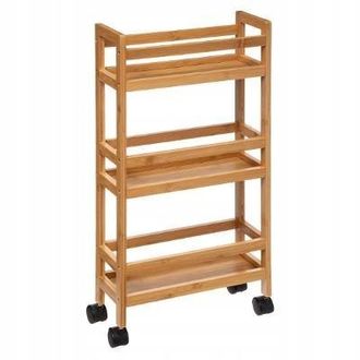 OEM Estanter&iacute;a Con Ruedas Natura 3 X Estante De Bamb&uacute;