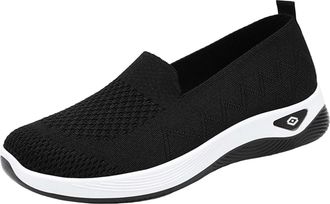 Generic UK Clearance Women Slip on Trainers, Ladies Breathable Mesh Walking Running Shoes Non Slip Low Top Trainers Comfortable Athletic Sneakers All Day Walk