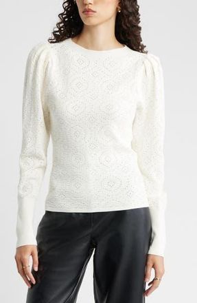 Nordstrom Lacy Open Stitch Sweater in Ivory Tofu at Nordstrom Rack, Size Xx-Small