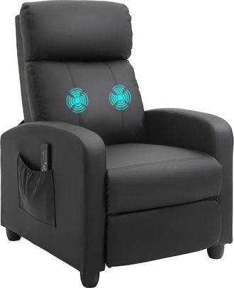 HOMCOM Recliner Sofa Chair PU Leather Massage Armcair w/ Remote Control