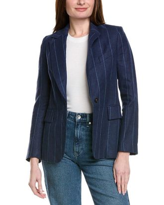 Eleventy Single-Breasted Long Linen & Wool-Blend Blazer