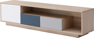 Vente-Unique Mueble TV con 1 puerta, 2 cajones y 1 estante - Multicolor - FILUTIA