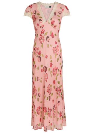 Rixo Rixo Clarice Floral-print Georgette Midi Dress - Pink - 16 (UK 16 / XL)