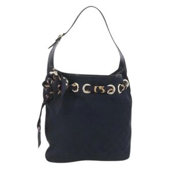 Gucci Pre-owned Shoulder Bags, female, Black, Size: ONE SIZE Pre-owned GG Canvas Shoulder Bag