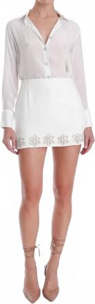 Karina Grimaldi Kairos Embroidered Mini Skirt In White