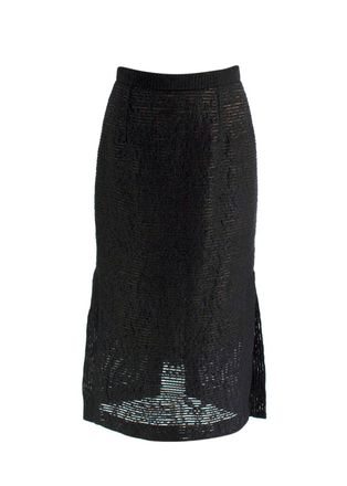 Roland Mouret Black Slit Midi Skirt Size M