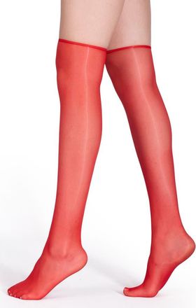 Lechery 2-Pack Lustrous Silky Sheer Knee-High Socks in Red at Nordstrom