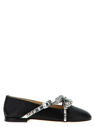 Mach & Mach Womens Crystal Studs Ballet Flats