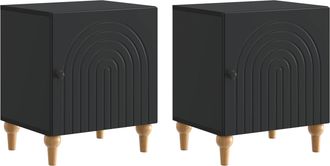 vidaXL Armario De Noche 2 Uds. Negro 43 X 34,5 X 50 Cm Vidaxl
