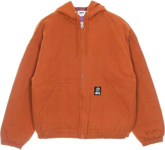 Obey Capuchon Katoenen Canvas Jas Ginger - Heren - Zomerjassen - Oranje - XL - Katoen - Jassen