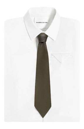Mani&egrave;re De Voir Ash Leather Tie in Dark Sage at Nordstrom