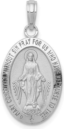 Diamond2Deal 14k White Gold Miraculous Medal Pendant