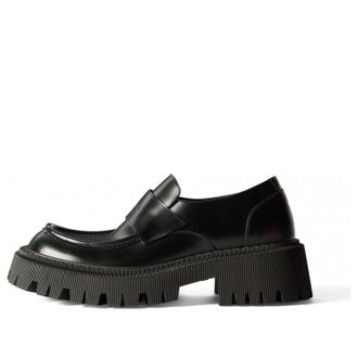 Balenciaga Tractor Loafer Shoes Black Smooth Calfskin 760433WA8E91000