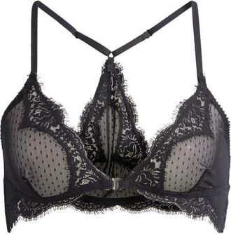 Free People Fiona Front Close Bralette in Black at Nordstrom, Size X-Large