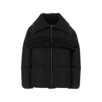 Moncler Manchot Beaded-trim Mid-length Down Jacket