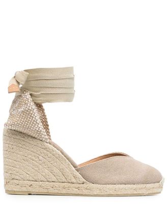 Castaner Chiara espadrilles met sleehak - Beige