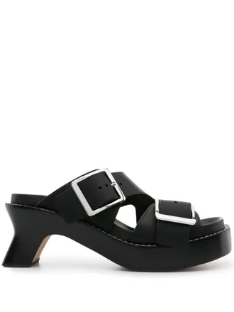 サンダル・ミュール LOEWE Terra leather platform mules LOEWE Terra 45mm Leather Mules | Black | FARFETCH