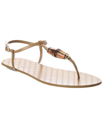 Gucci Susanna Bamboo Trim Leather Sandal
