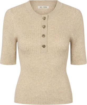 Rue de Femme Rondgebreide trui - Dames - Ronde hals truien - Beige - S - Truien & Vesten
