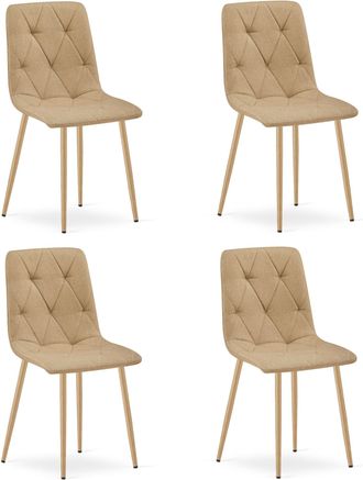 OEM Silla Libra - Tela Marr&oacute;n / Patas Color Madera X 4