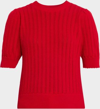 Frame Denim The Ladder Pointelle Cashmere Sweater