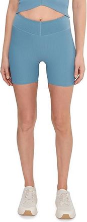 Beyond Yoga Impulse Ribbed V-Waist Biker Shorts Womens Shorts Shaken Blue : LG (US Womens 10-12) 5, Elastane/Polyamide