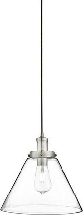 Searchlight Searchlight Pyramid - 1 Light Pendant Satin Silver, Glass Shade, E27