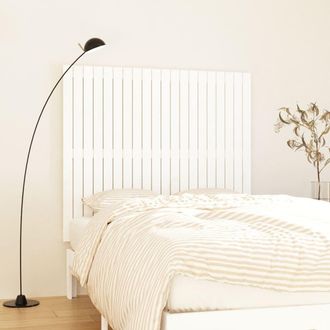 vidaXL Vidaxl - Cabecero De Cama Pared Madera Maciza Pino Blanco 127,5x3x110 Cm