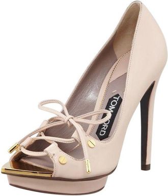 Tom Ford Lace-Up Platform Pump, Light Pink Size 40
