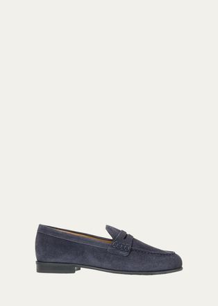 Aquatalia Ellis Waterproof Suede Penny Loafers