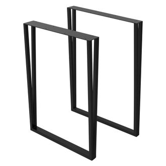ML Design 2x patas de mesa industrial 50 x al 71,5 cm acero negro rectangular