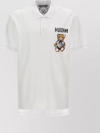 Moschino logo print cotton polo shirt