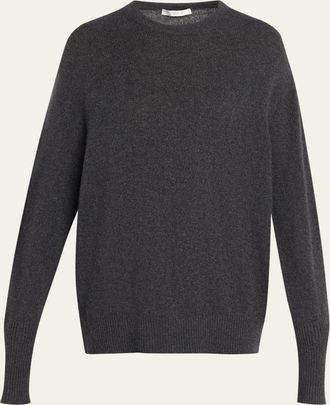 The Row Odelle Cashmere Knit Oversized Crewneck Top