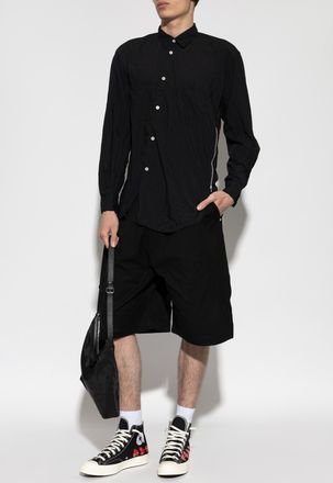 Comme Des Gar&ccedil;ons Comme Des Gar&ccedil;ons Shirt Asymmetrical Cut Shirt, Mens, Black