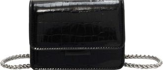 Generic Mini Crossbody Bag for Women, PU Leather Small Square Purse with Chain Strap, Fashionable Evening Shoulder Bag for Party, Date, Night Out (Black)