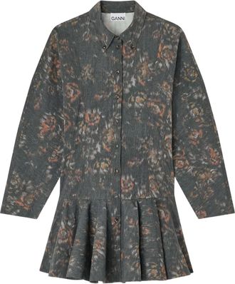 Ganni Abito con stampa - Grigio