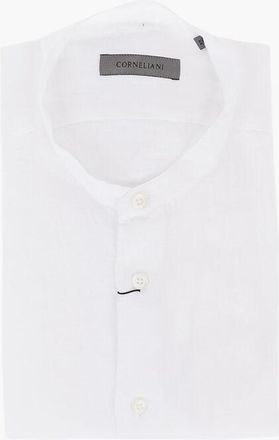 Corneliani Mandarin Collar Pure Linen Shirt size 44