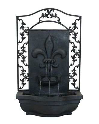 Sunnydaze French Lily Solar With Battery Outdoor Wall Fountain