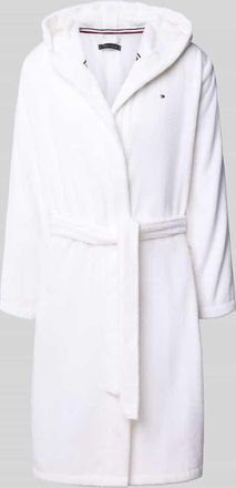 Tommy Hilfiger Loose Fit Bademantel aus reiner Baumwolle in Weiss, Größe XXL