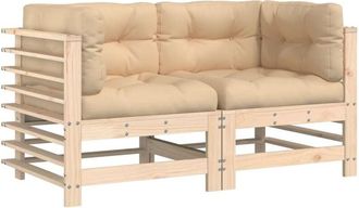 vidaXL Vidaxl - Sof&aacute;s Esquineros Con Cojines 2 Uds Madera Maciza De Pino
