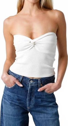 Olivaceous Twist Knot Tube Top In White