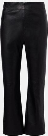 Nour Hammour Leather cropped slim pants